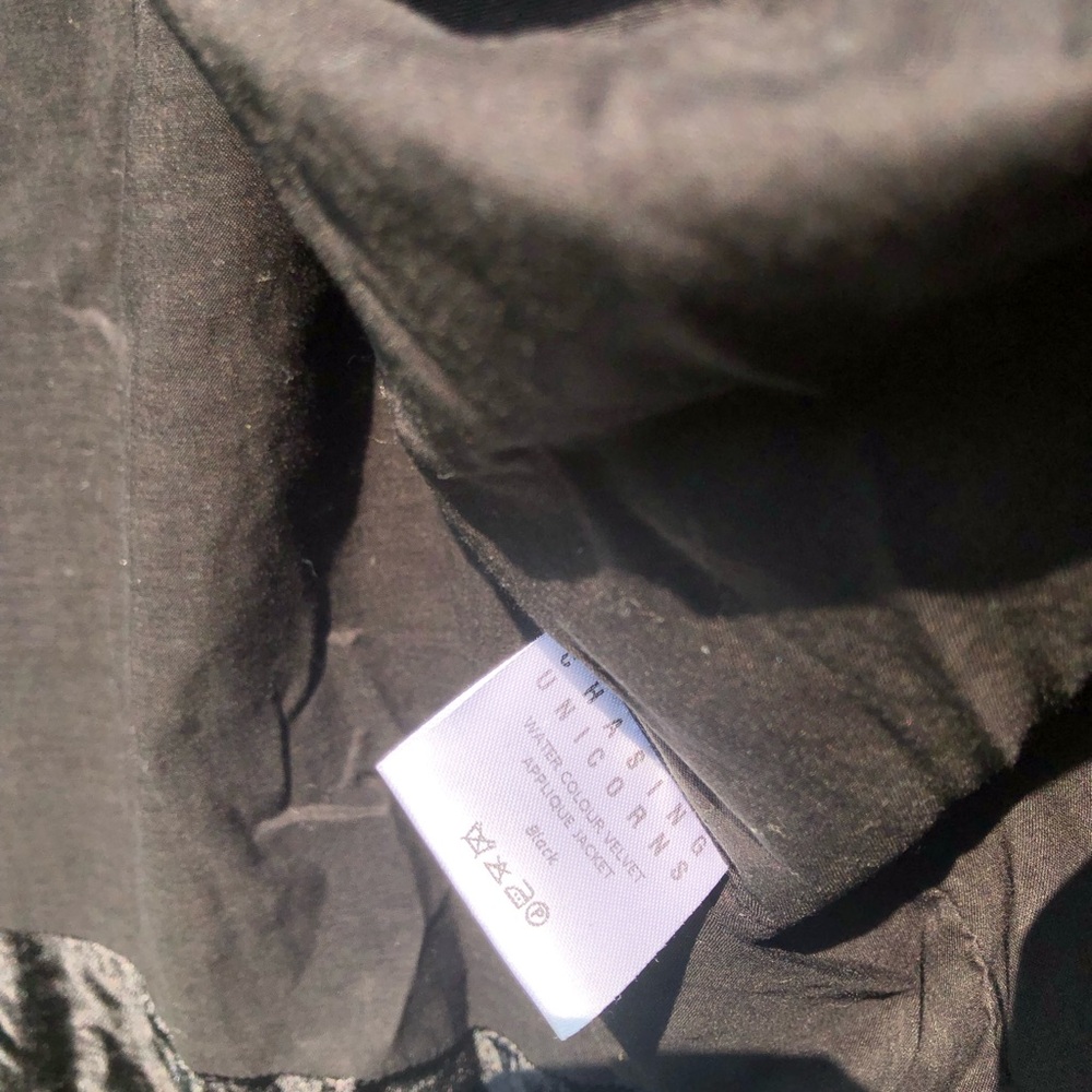 Chasing Unicorns Black Floral Velvet Jacket - Picture 4 of 4